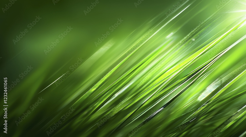Lush green grass blades create serene and calming atmosphere in nature Lush green grass blades create serene and calming atmosphere in nature