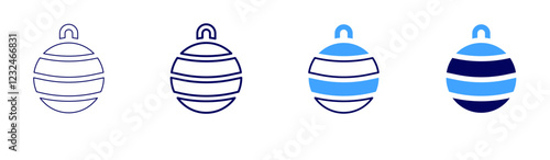 Fitness ball icon in 4 different styles. Thin Line, Line, Bold, and Bold Line. Duotone style. Editable stroke