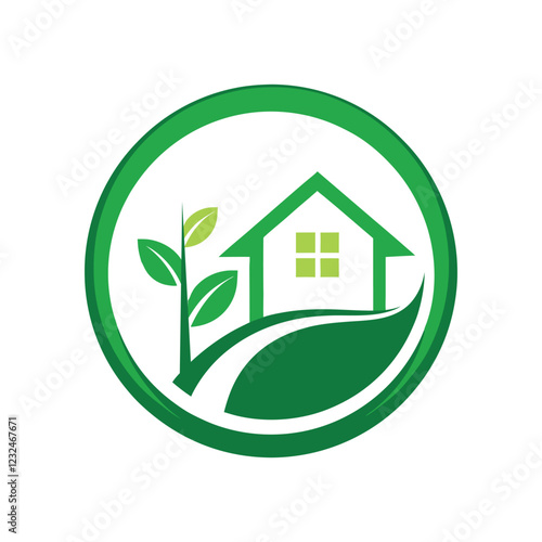 green house vector logo should be circle.eps