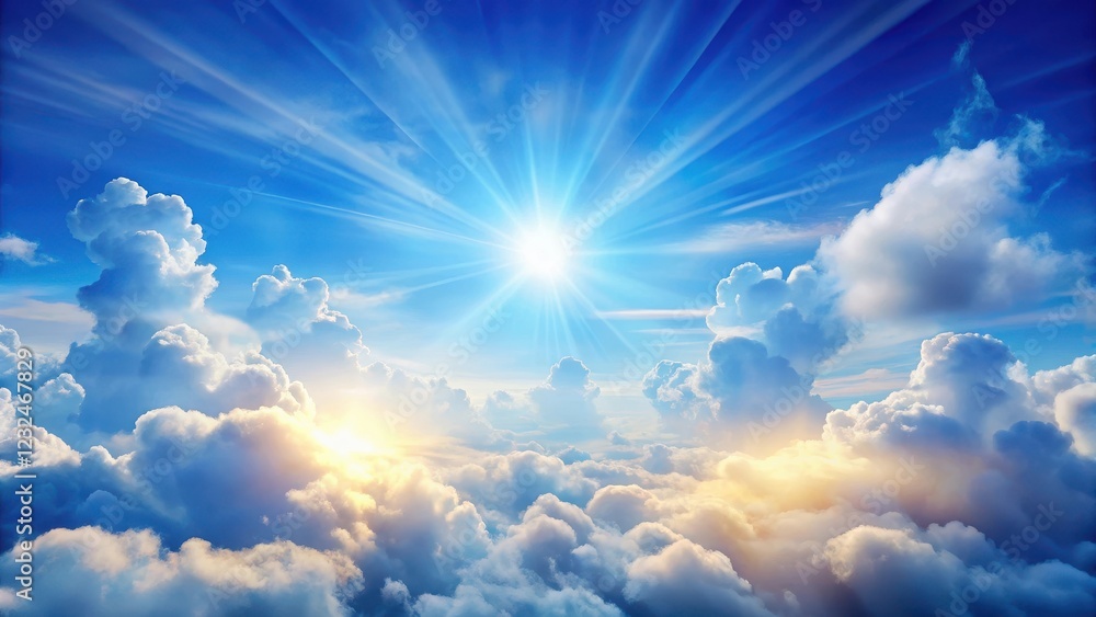 Cloudy blue sky with soft white fluffy clouds floating in air slowly moving across camera lens, sunlight shining through gaps creating warm glow on landscape , sunrise, cloudy Cloudy blue sky with soft white fluffy clouds floating in air slowly moving across camera lens, sunlight shining through gaps creating warm glow on landscape , sunrise, cloudy