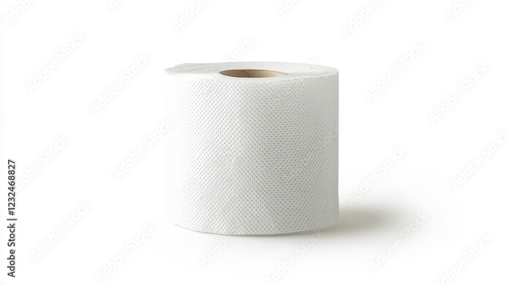 Roll of White Paper Towels on a White Background Roll of White Paper Towels on a White Background
