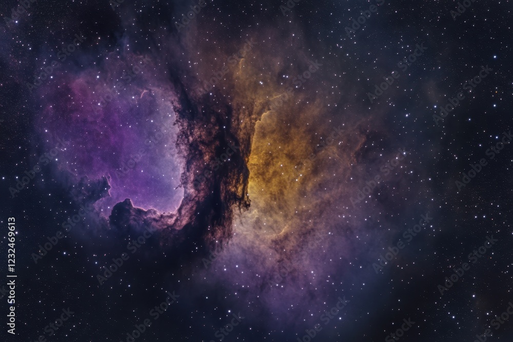 Fototapeta premium Stunning cosmic nebula displaying vibrant colors and intricate patterns in deep space