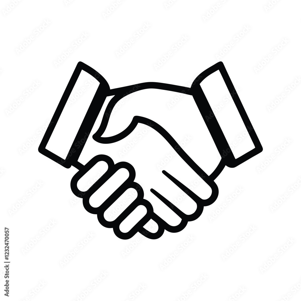 Simple Handshake in Clean Lines – Vector Illustration Simple Handshake in Clean Lines – Vector Illustration