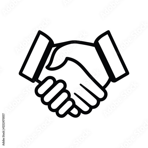 Simple Handshake in Clean Lines – Vector Illustration
