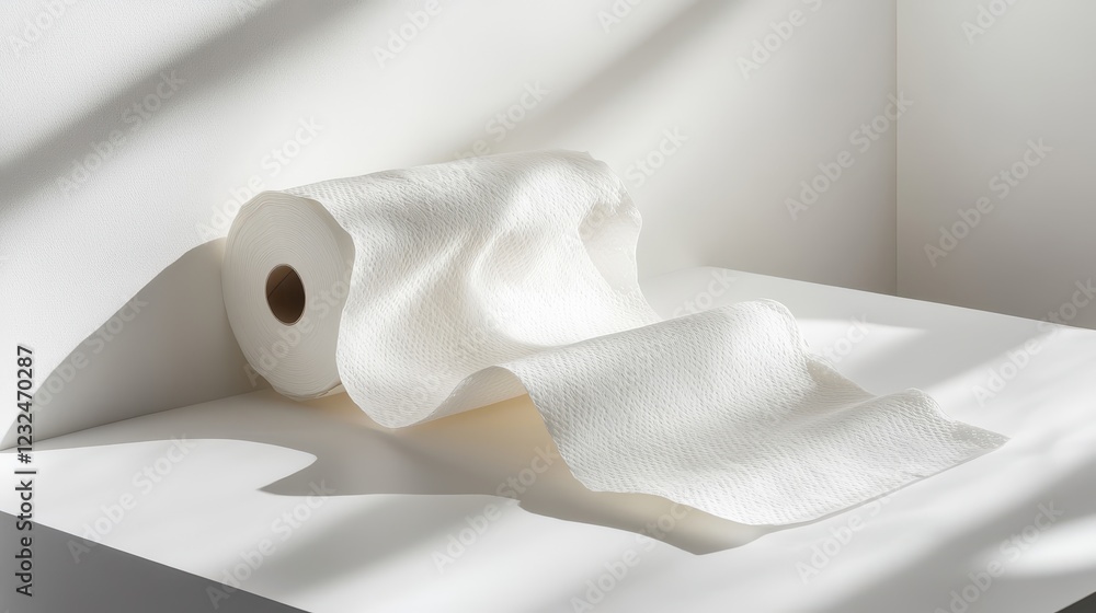 Minimalist White Paper Towel on Clean Surface Minimalist White Paper Towel on Clean Surface