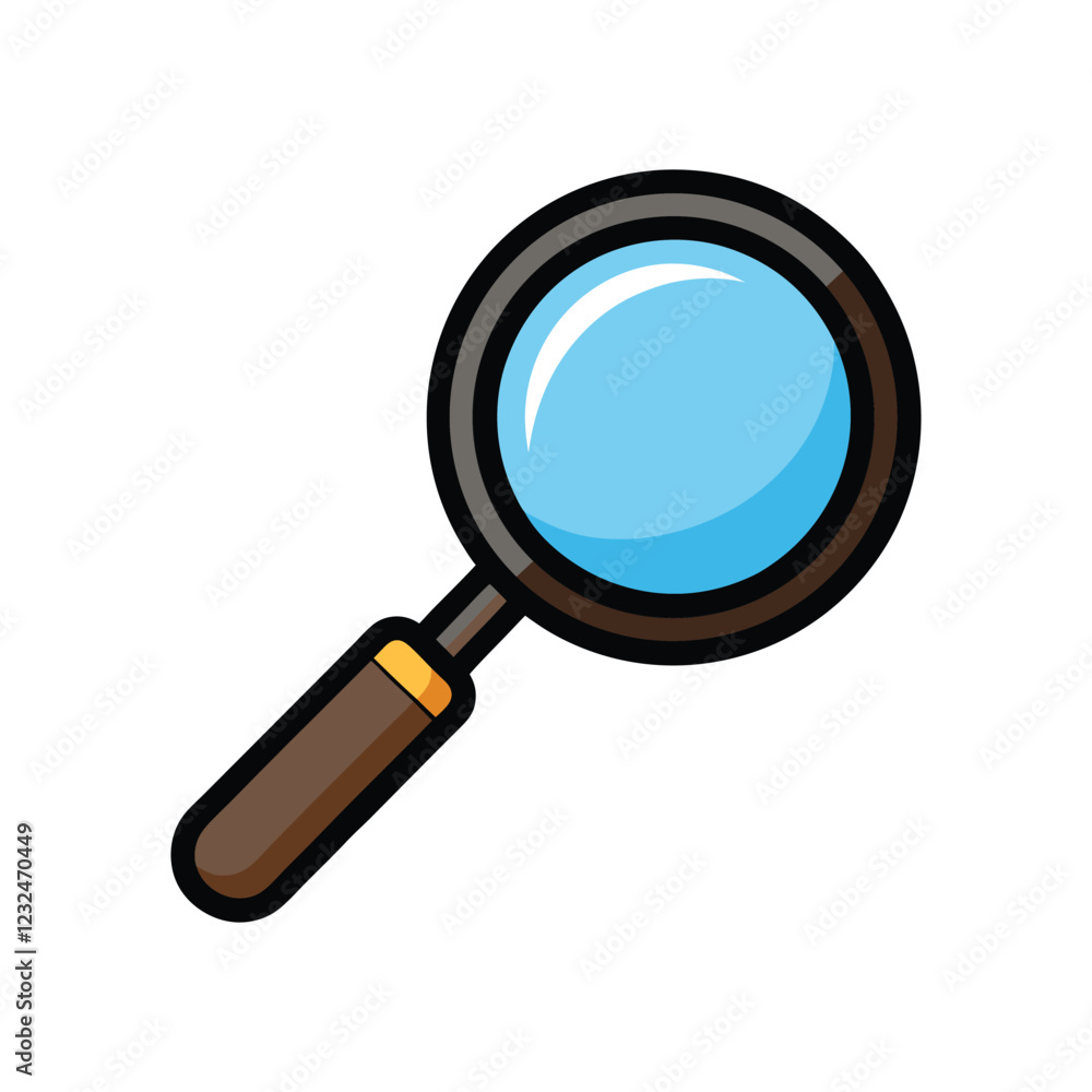 Blue Lens in a Stylish Magnifying Glass – Modern Vector Illustration Blue Lens in a Stylish Magnifying Glass – Modern Vector Illustration