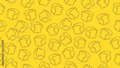 Bread background. Bread loaf seamless pattern background. Hand drawn sketch bread motif. Bakery wallpaper, packaging, food wrapper