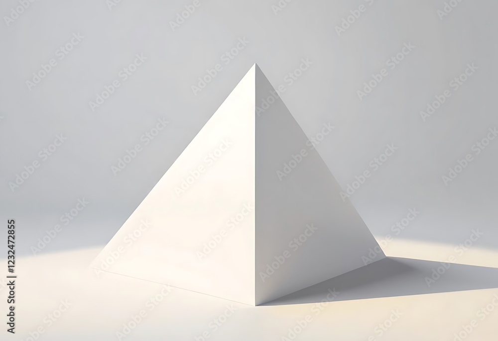 White Pyramid Minimalist Geometric Shape White Pyramid Minimalist Geometric Shape