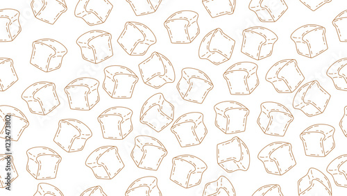 Hand drawn sketch bread loaf seamless pattern background. Bread motif. Bakery wallpaper, packaging, food wrapper, backdrop
