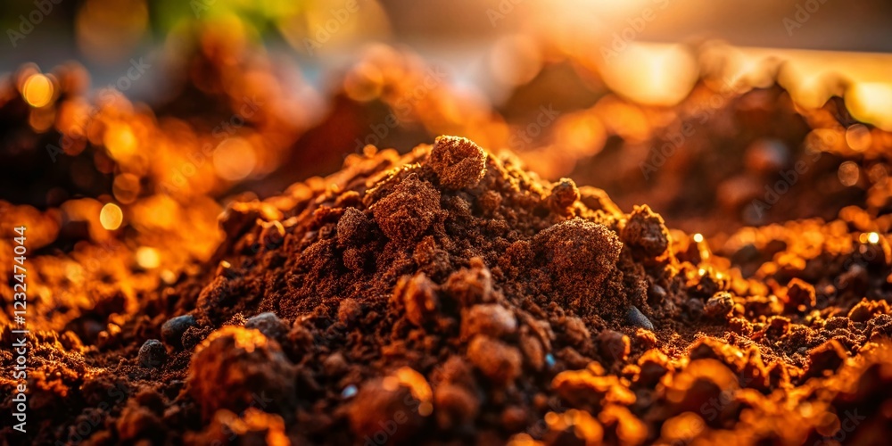 Close-Up of Soil Hoeing: Texture, Detail, Agricultural Work, Brown Earth Close-Up of Soil Hoeing: Texture, Detail, Agricultural Work, Brown Earth