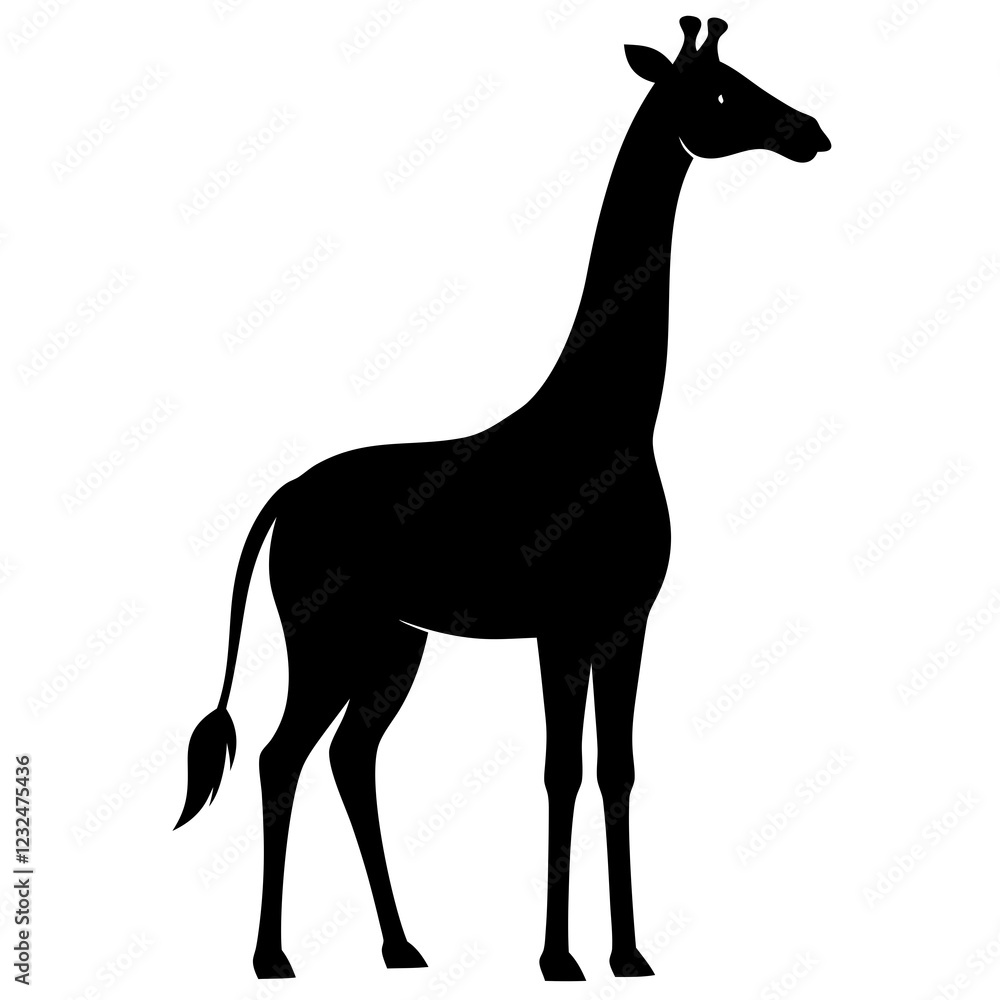 Contemporary Giraffe Silhouette - Art Vector Design Contemporary Giraffe Silhouette - Art Vector Design