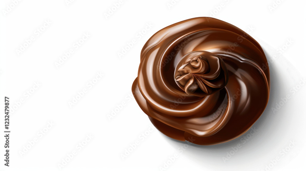 chocolate, brown cream, isolated on white background chocolate, brown cream, isolated on white background