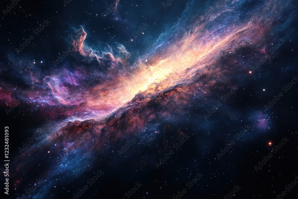 Fototapeta premium Stunning display of cosmic clouds and stars in the vastness of outer space at night