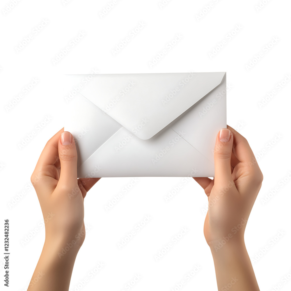 PNG Elegant White Envelope Held by Hands Against Transparent Background for Stationery Branding, Wedding Invitations, or Formal Correspondence Designs PNG Elegant White Envelope Held by Hands Against Transparent Background for Stationery Branding, Wedding Invitations, or Formal Correspondence Designs