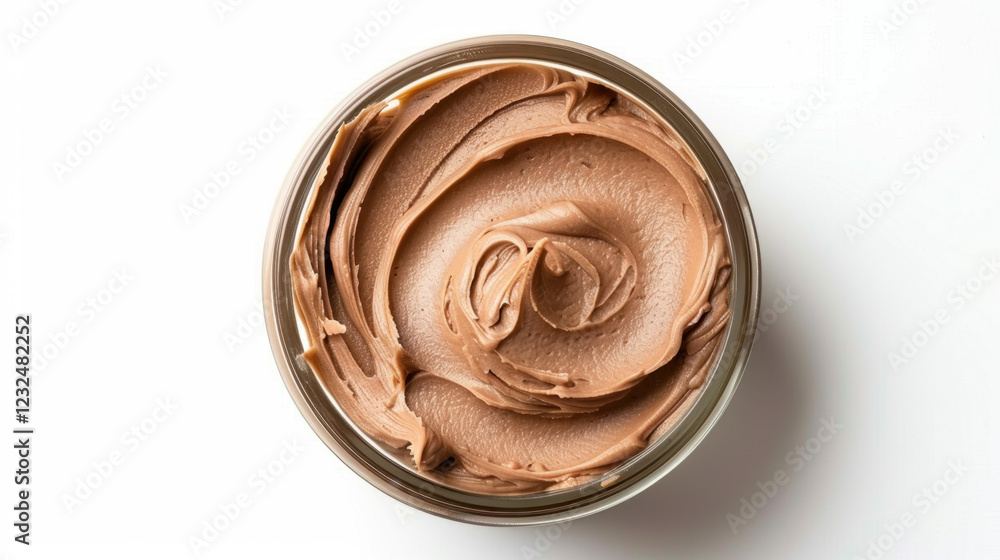 chocolate, brown cream, isolated on white background chocolate, brown cream, isolated on white background