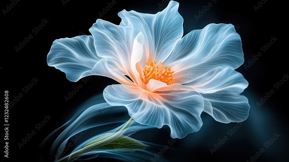 Glowing Digital Painting of a Vibrant Ethereal Flower Bloom Beautiful abstract floral art with a captivating x ray like effect creating a serene and enchanting aesthetic Glowing Digital Painting of a Vibrant Ethereal Flower Bloom Beautiful abstract floral art with a captivating x ray like effect creating a serene and enchanting aesthetic