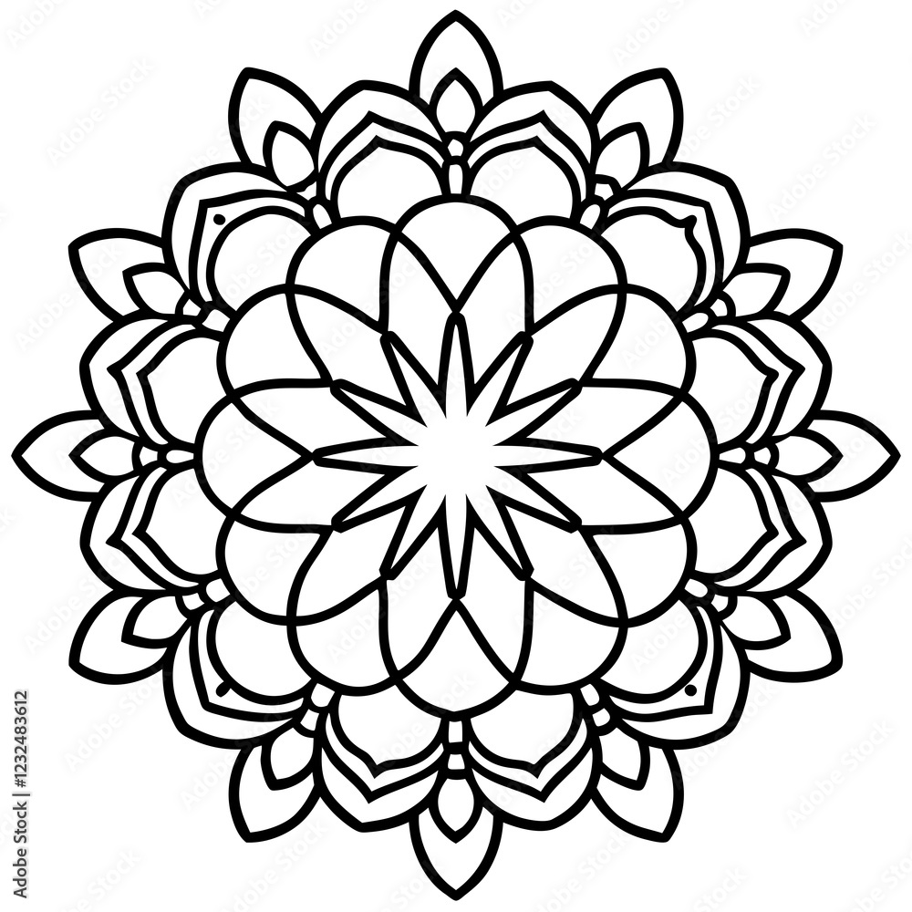 Elegant Lace Line Art Vector