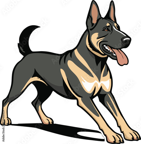 Belgian Malinois dog mascot logo design concept vector illustration white background