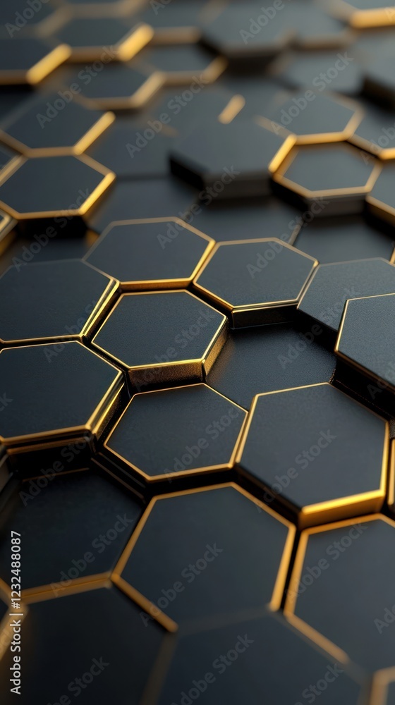 Abstract black gold hexagons pattern background, technology design Abstract black gold hexagons pattern background, technology design