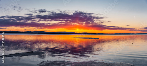 Sonnenuntergang am Silijansee in Schweden im Dalarnas Län