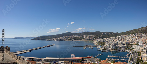 Panoramaansicht von Kavala in Griechenland am Golf von Thasos