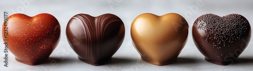 Delicious chocolate hearts, perfect for gifting or indulging, ideal for Valentine's Day or romantic occasions