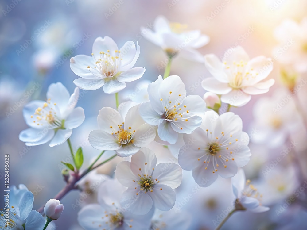 Delicate White Spring Flower Texture: Soft Focus Long Exposure Background Delicate White Spring Flower Texture: Soft Focus Long Exposure Background