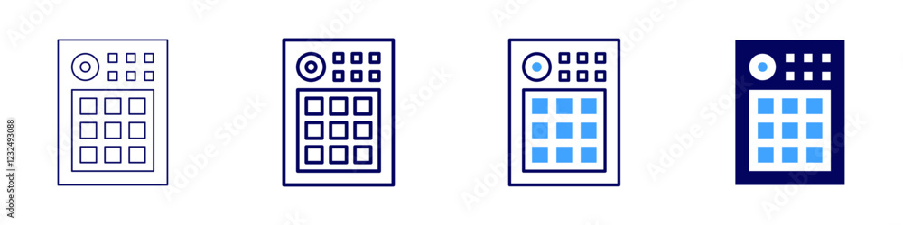Midi icon in 4 different styles. Thin Line, Line, Bold, and Bold Line. Duotone style. Editable stroke Midi icon in 4 different styles. Thin Line, Line, Bold, and Bold Line. Duotone style. Editable stroke