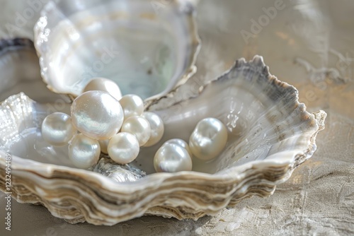 Wallpaper Mural Beautiful pearls resting on an open oyster shell, creating a luxurious and elegant image Torontodigital.ca