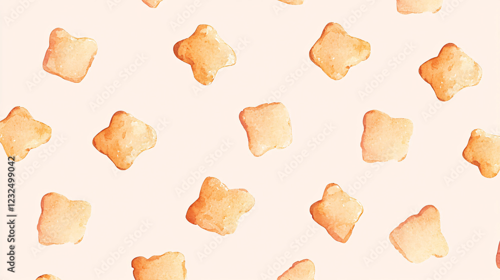 A playful pattern of golden-brown cookies shaped like stars and squares, set against a light background. A playful pattern of golden-brown cookies shaped like stars and squares, set against a light background.