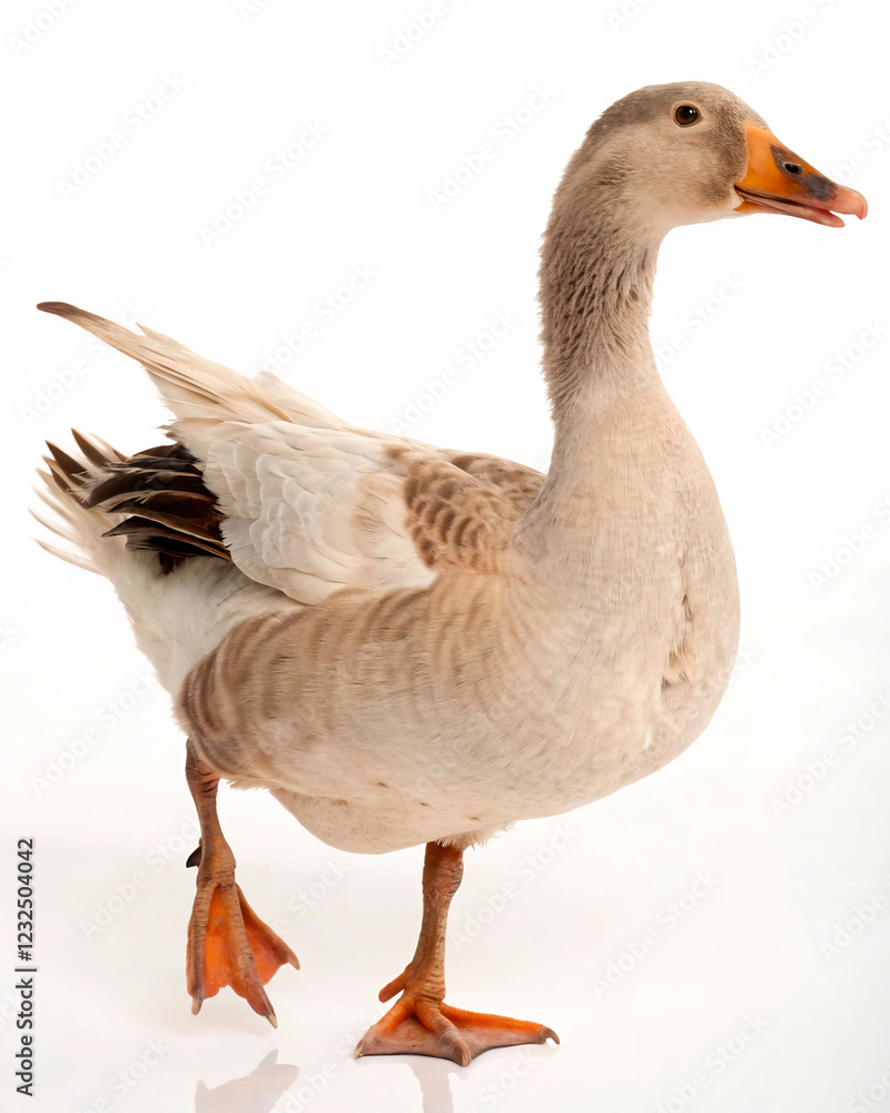 greylag goose isolated on white greylag goose isolated on white