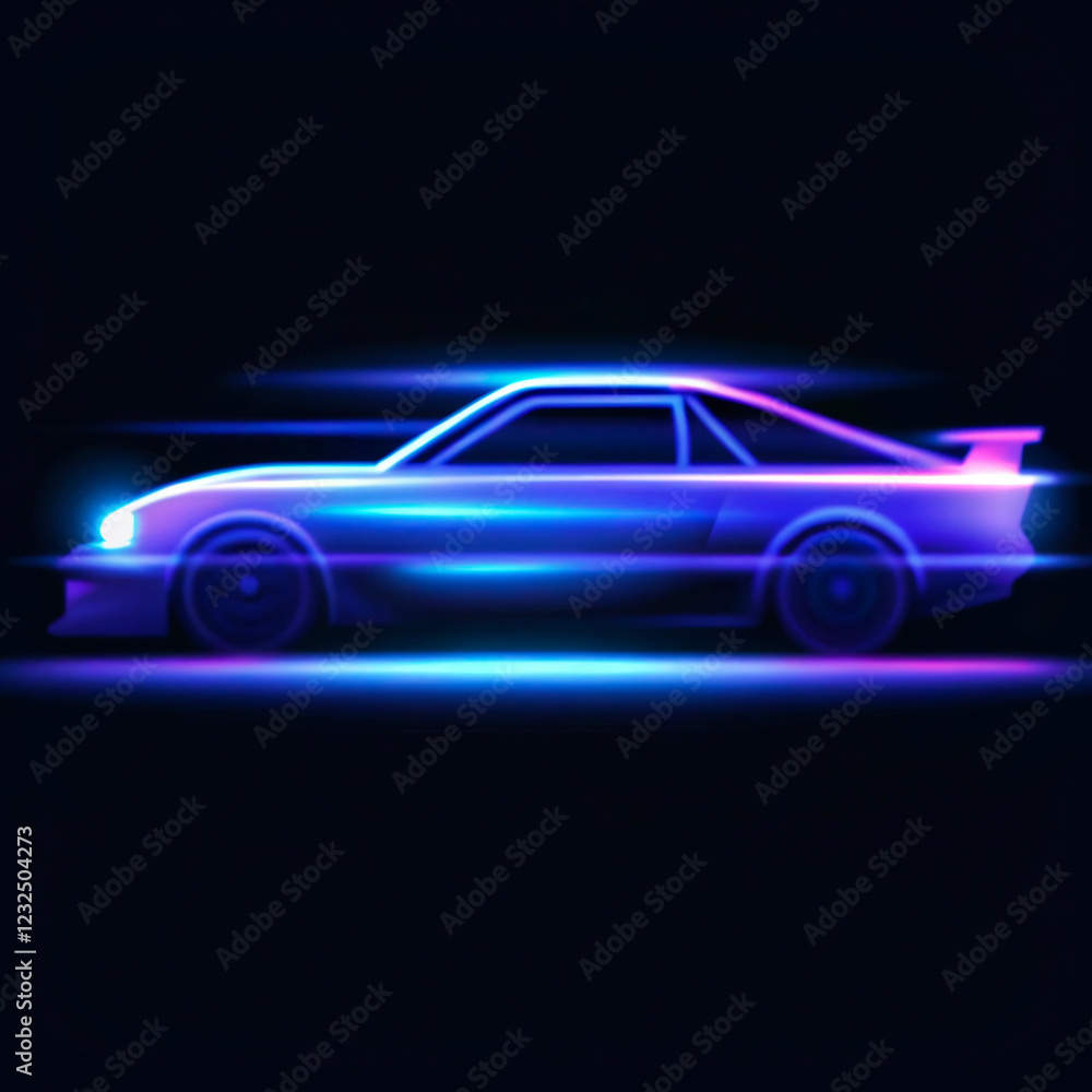 blue car on black background blue car on black background
