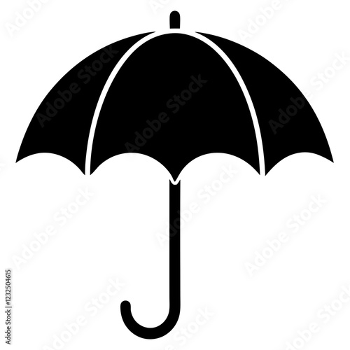 black umbrella isolated on white