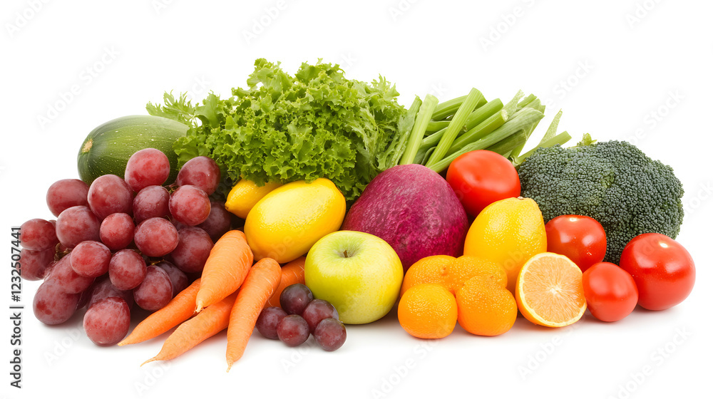Fresh fruits and vegetables arranged in a vibrant still life, showcasing a colorful and healthy assortment, emphasizing natural beauty, nutrition, and freshness in a visually appealing composition.
Fresh fruits and vegetables arranged in a vibrant still life, showcasing a colorful and healthy assortment, emphasizing natural beauty, nutrition, and freshness in a visually appealing composition.