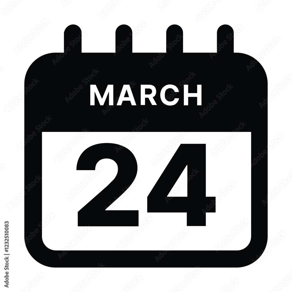 March 24 calendar icon design vector illustration March 24 calendar icon design vector illustration