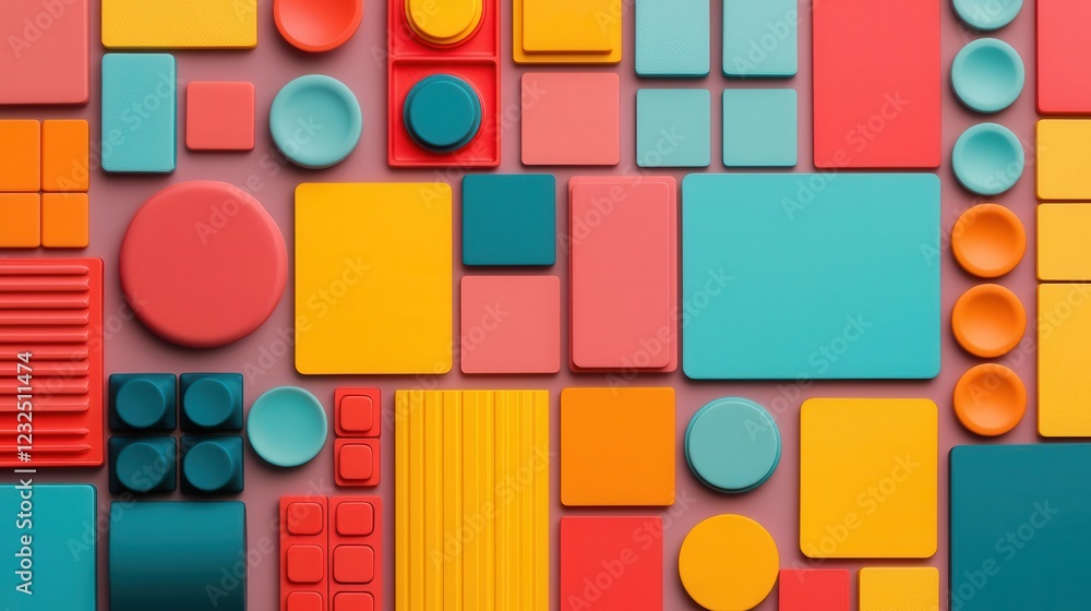 A vibrant flatlay of design elements buttons, sliders, and icons, emphasizing consistency in UI A vibrant flatlay of design elements buttons, sliders, and icons, emphasizing consistency in UI