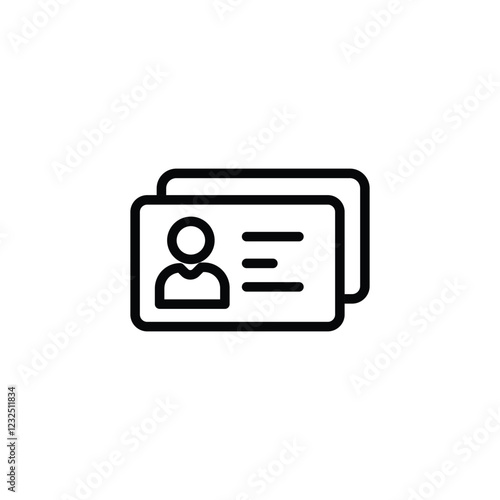 ID card vector icon. Identification card flat sign design. EPS 10 ID card pictogram sign. Member card symbol pictogram. VIP person icon