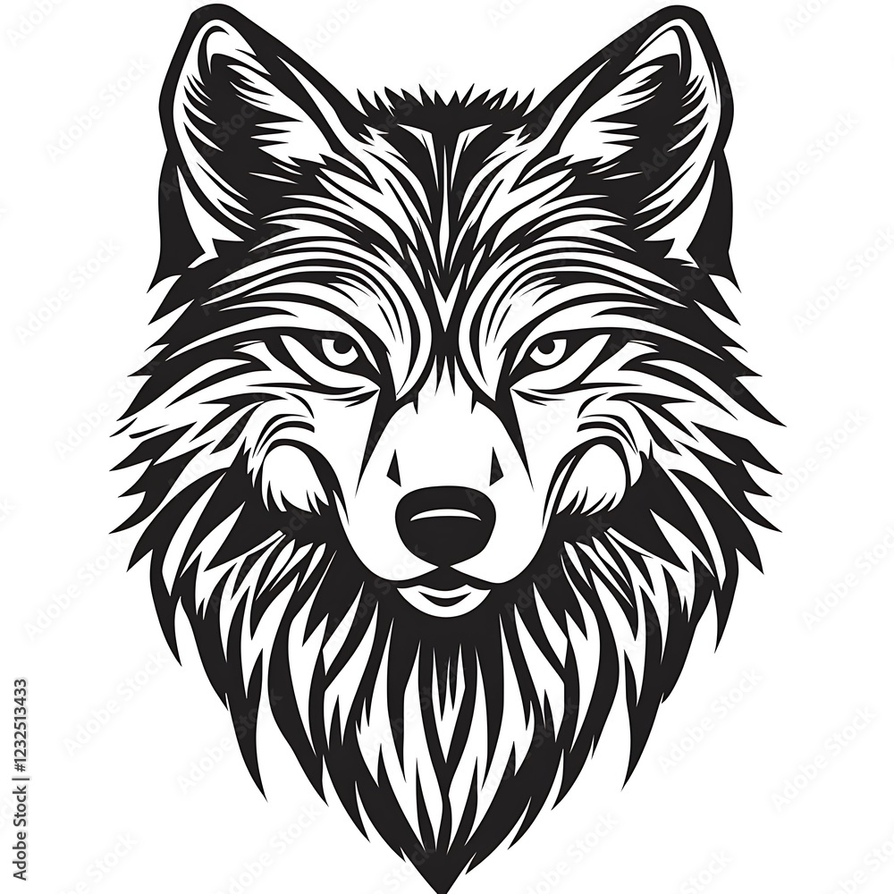 Fototapeta premium Graphic wolf head portrait