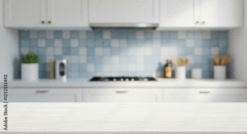 White Kitchen Countertop View