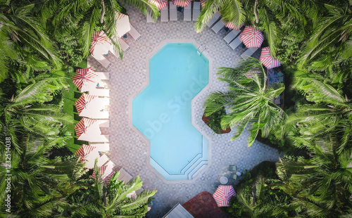 Obraz na płótnie Tropical Pool Resort w salonie