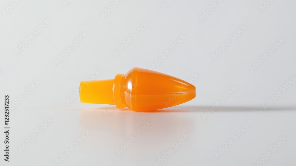 Bright Orange Plastic Object on White Background Bright Orange Plastic Object on White Background