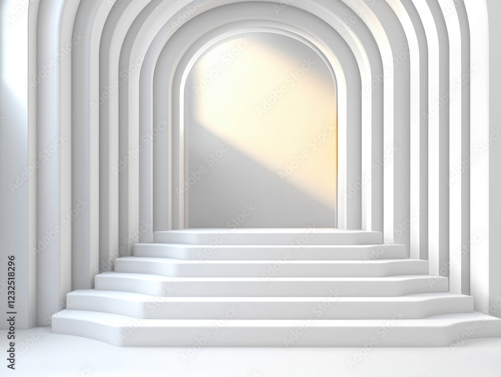 Modern architectural design with arches and steps. Modern architectural design with arches and steps.