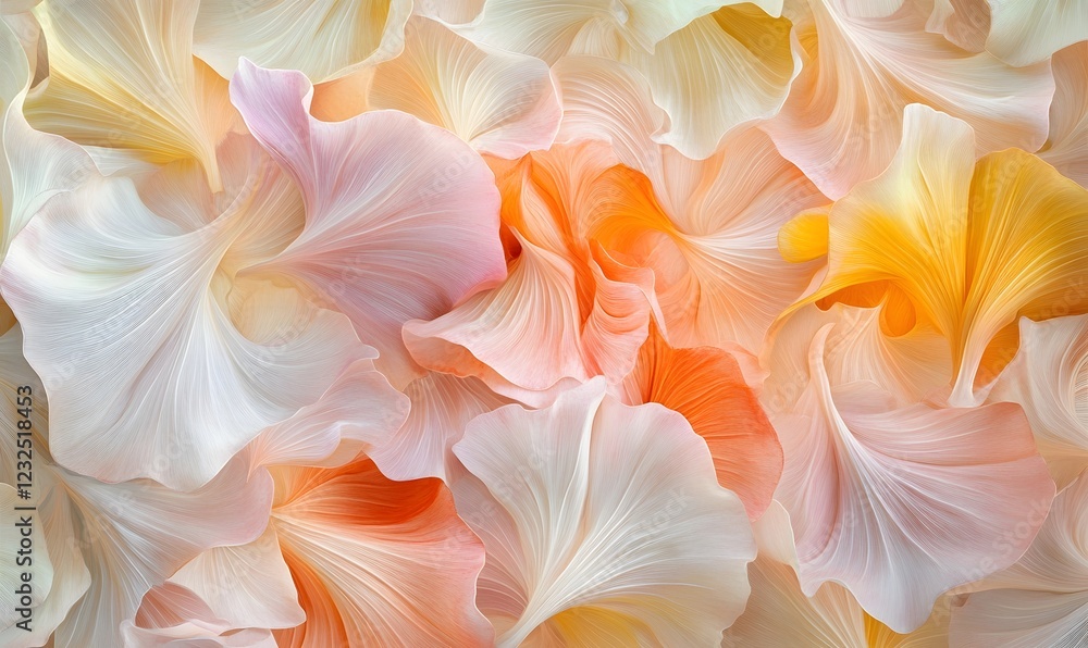 Abstract swirling pastel petals, floral background, design texture Abstract swirling pastel petals, floral background, design texture