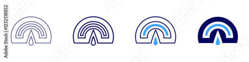 Broken speedometer icon in 4 different styles. Thin Line, Line, Bold, and Bold Line. Duotone style. Editable stroke