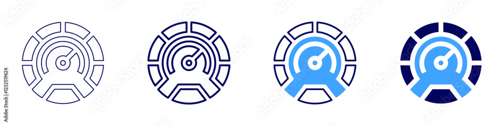 Smart speedometer icon in 4 different styles. Thin Line, Line, Bold, and Bold Line. Duotone style. Editable stroke Smart speedometer icon in 4 different styles. Thin Line, Line, Bold, and Bold Line. Duotone style. Editable stroke
