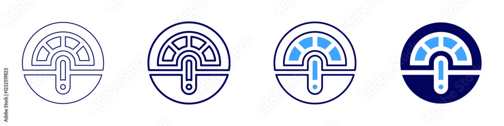 Speedometer calibration app icon in 4 different styles. Thin Line, Line, Bold, and Bold Line. Duotone style. Editable stroke Speedometer calibration app icon in 4 different styles. Thin Line, Line, Bold, and Bold Line. Duotone style. Editable stroke