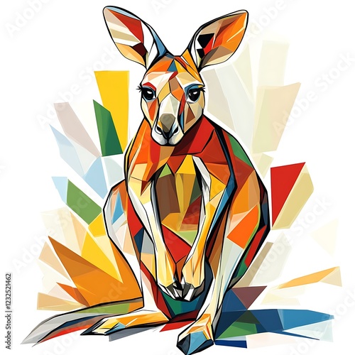 Colorful abstract kangaroo illustration photo