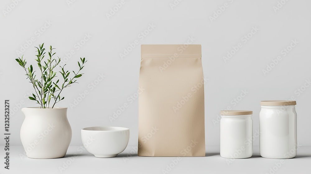 Clean and versatile product mockup featuring natural elements in minimalist setting Clean and versatile product mockup featuring natural elements in minimalist setting