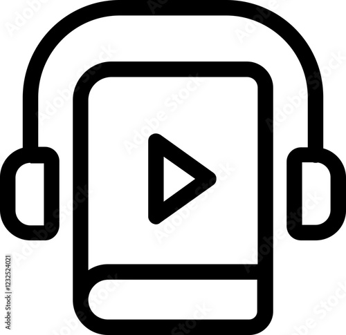 Audio book line vector icon