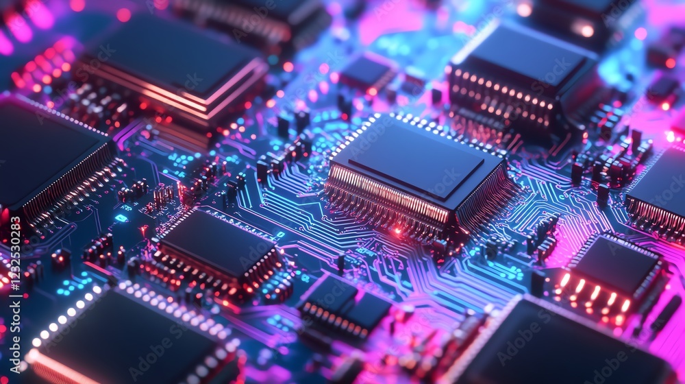 Employees are assembling finished microchips into consumer electronic devices. Employees are assembling finished microchips into consumer electronic devices.